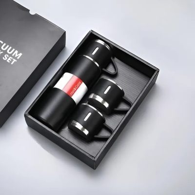 3424 - Bardaklı Çelik Termos Set
